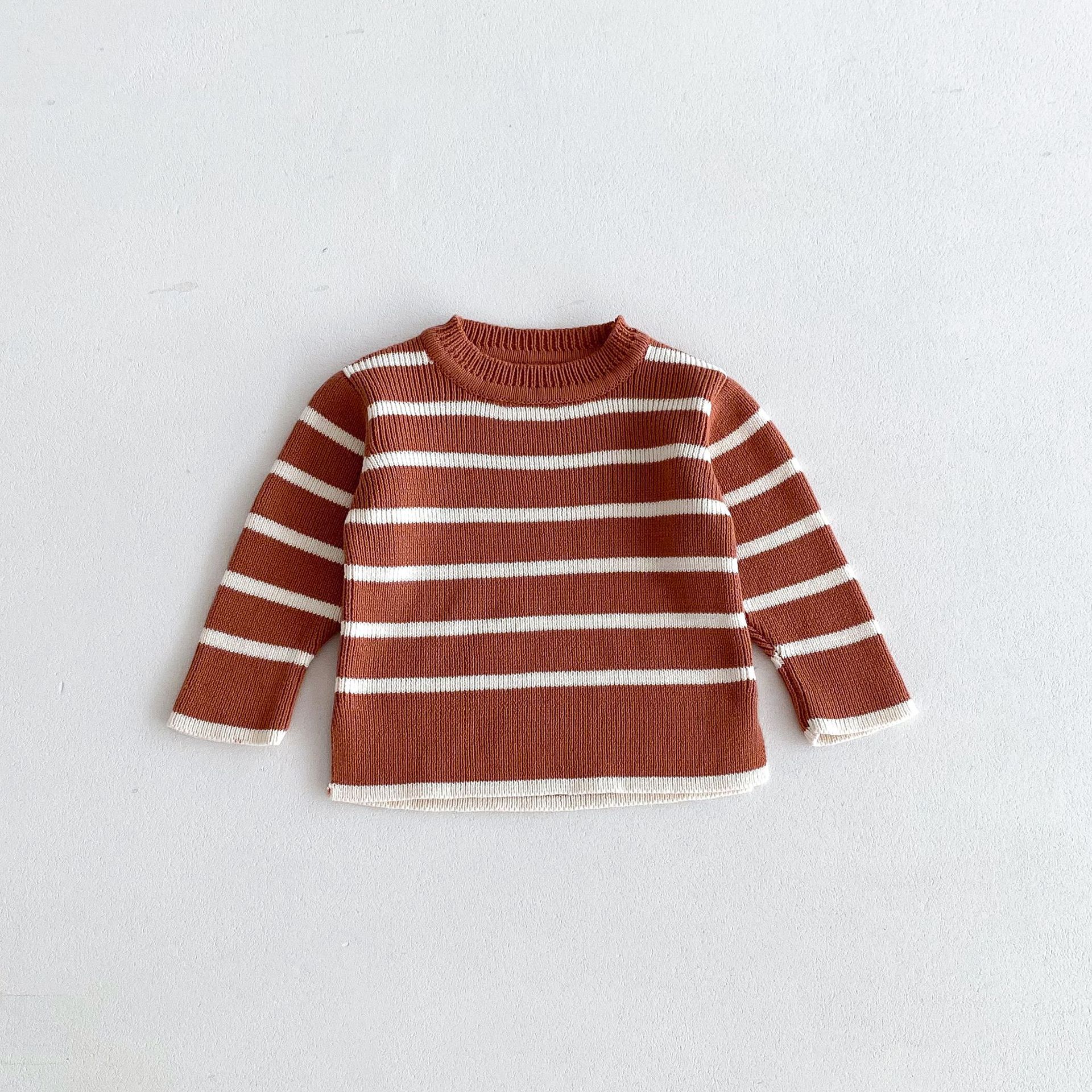 Apricot And Khaki Striped Top