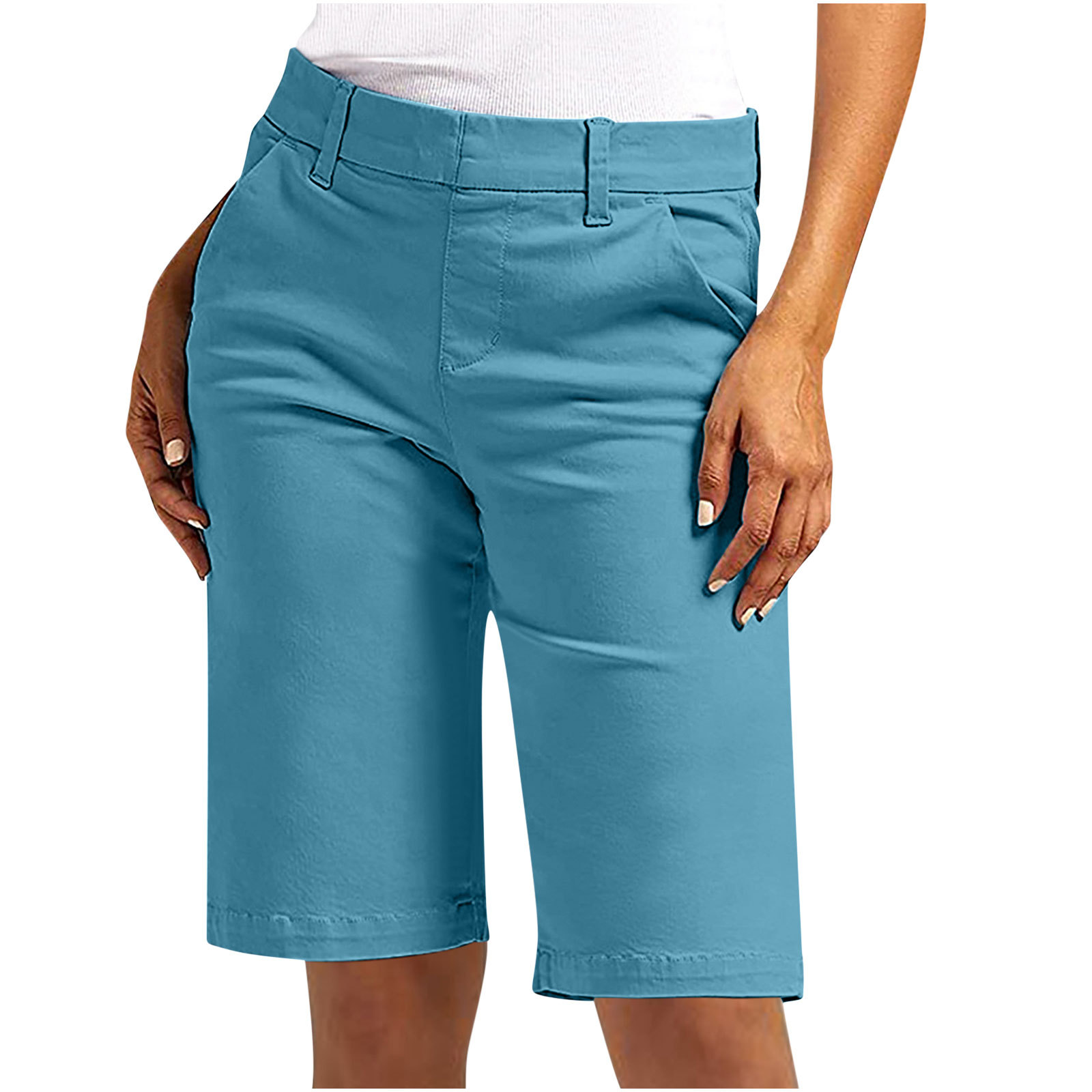 Womens Twill Capri-length Casual Bottom Pants