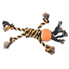 Molar Teeth Cleaning Halloween Dog Chewing Rope Tennis Ball - Herringbone Tennis - View 1
