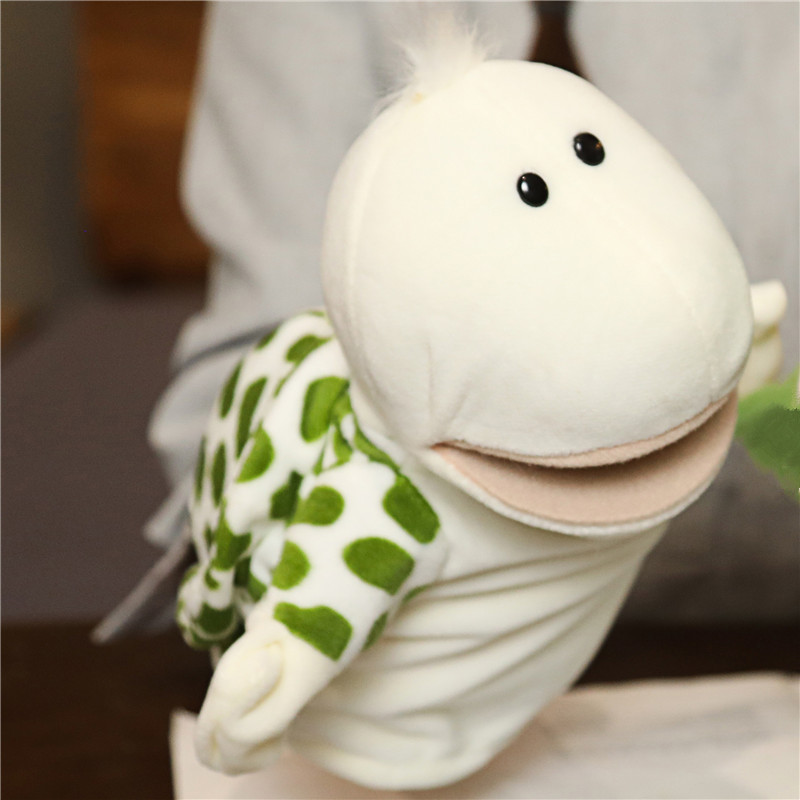 White Fur Turtle Hand Puppet