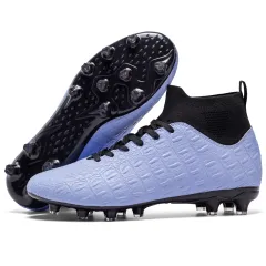 Football Men's High-top Foot Sock Training Shoes - Purple - View 1