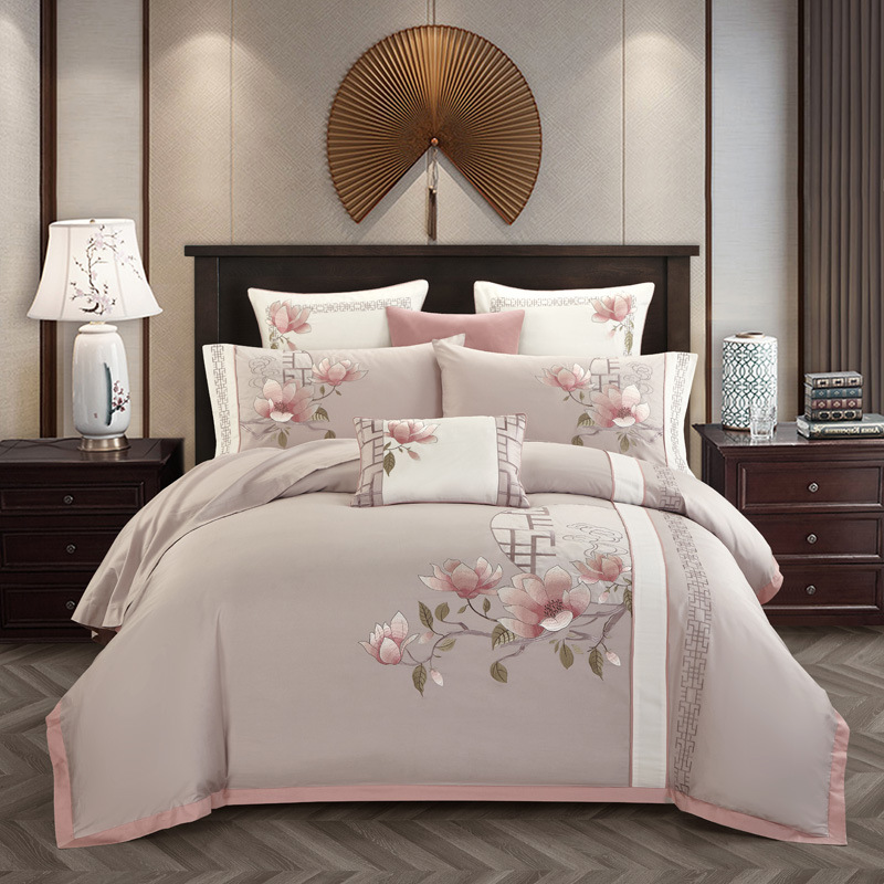Embroidered Chinese-style 60-count Long-staple Cotton Bedding