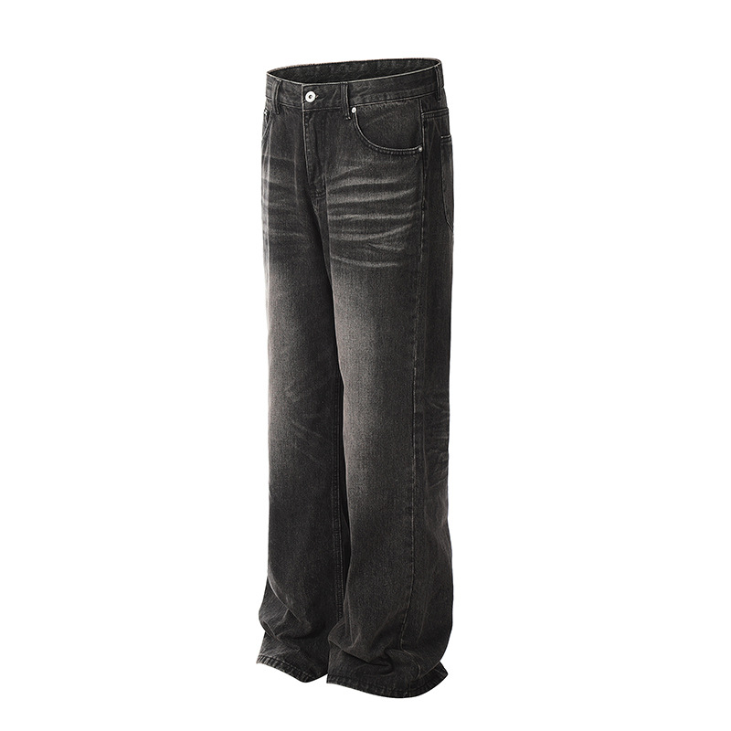 American High Street Washed Distressed Skinny Jeans Retro Straight