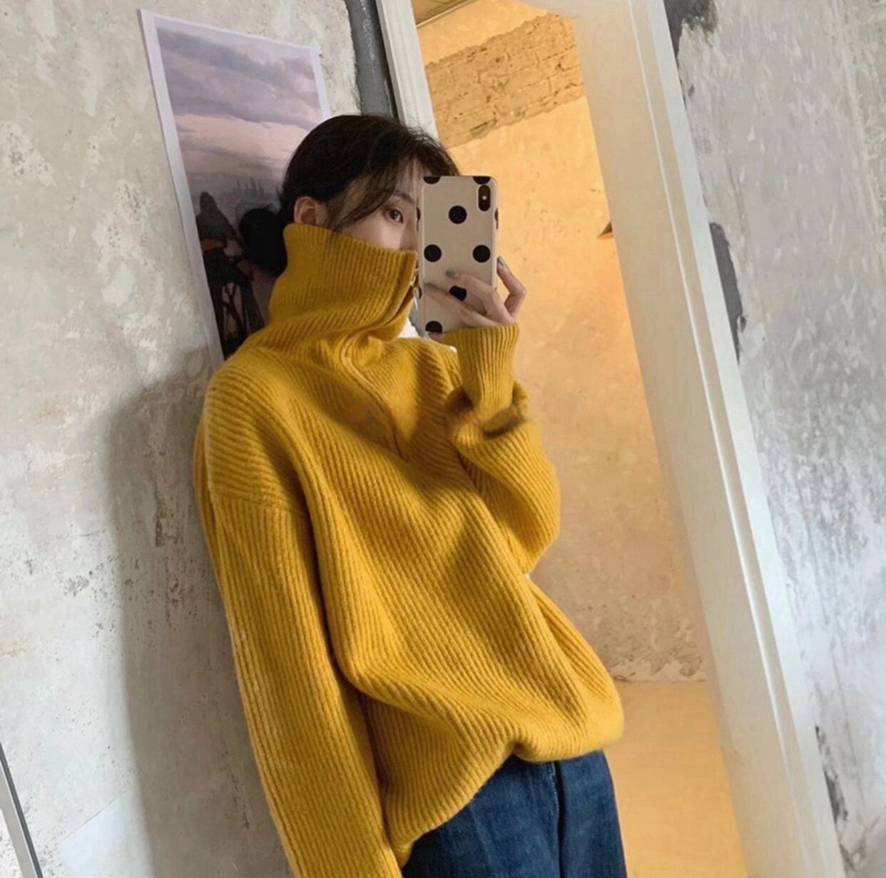 Autumn And Winter Gentle Stand Collar Sweater Cardigan Coat Loose Women Tan - Shop at LoveMi