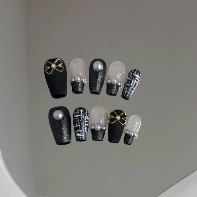 Handmade Wear Nail Pearl Classic Style Retro Detachable Pearl Classic Style E105 - Shop at LoveMi