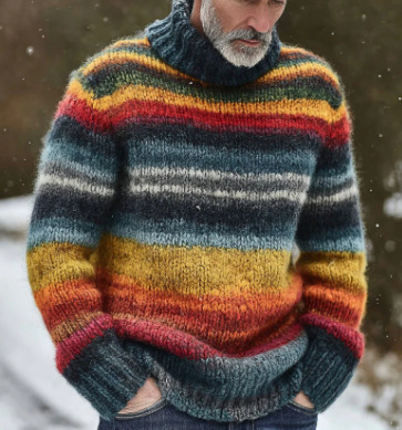 Japanese-Style Contrast-Colored 3D-Printed Turtleneck Top