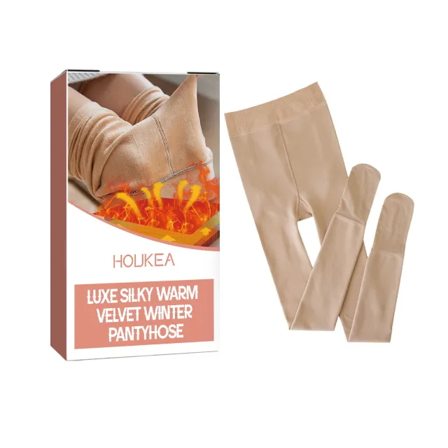 Thermal Pantyhose Fleece lined Thickened Anti snagging One piece Trousers Skin Color 1Pcs - Shop at LoveMi