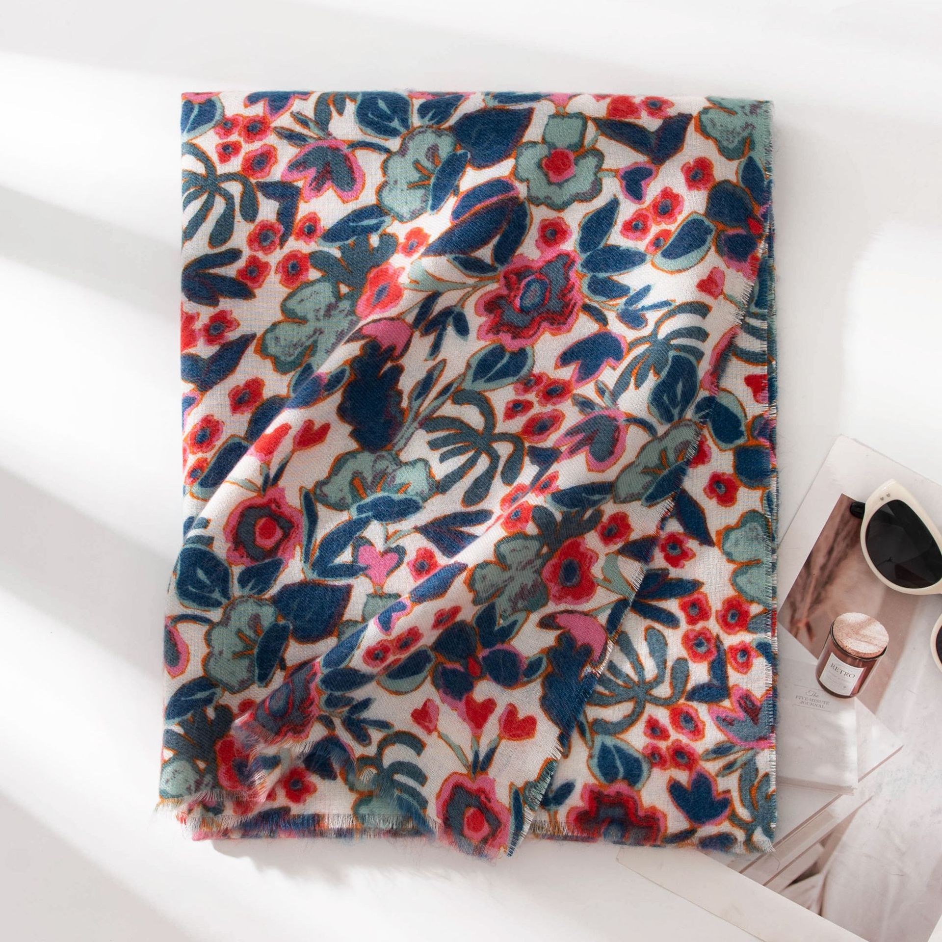 Cross-border New Arrival Printed Cashmere-like Texture Commuter’s All-matching Warm Scarf Shawl