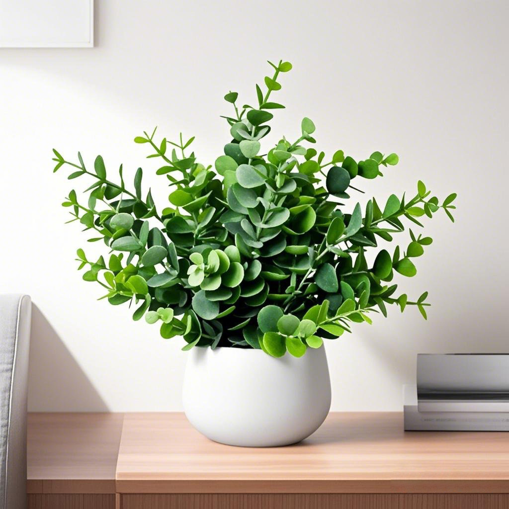 Artificial Eucalyptus Potted Plant Round Desktop Decoration