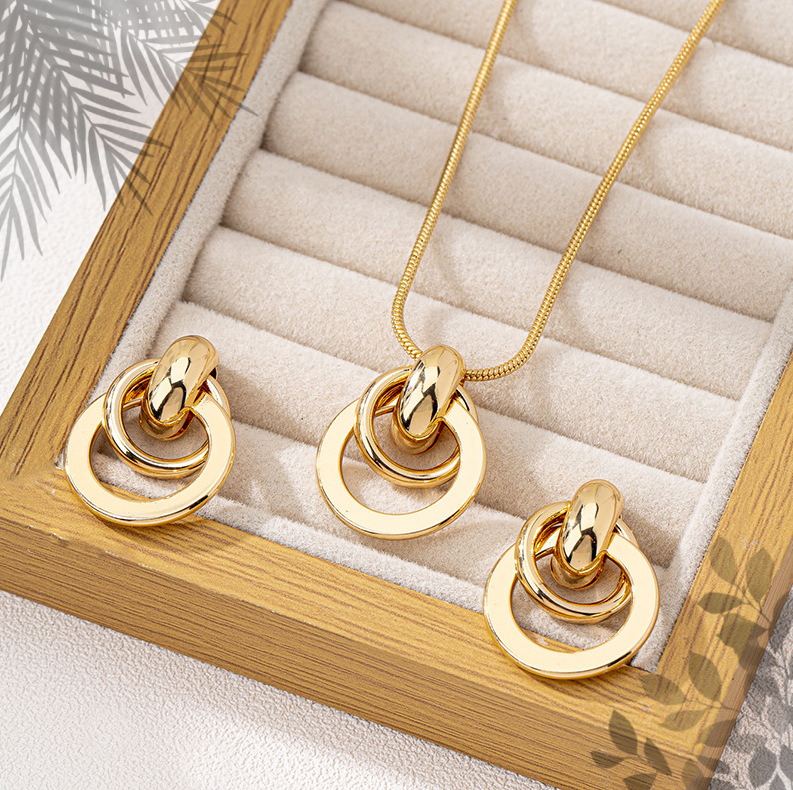 Gold-Tone Necklace and Earrings Set, picture 4 of 5