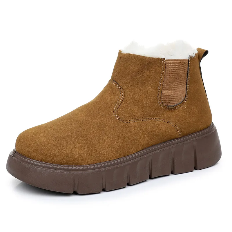 Shoes Women Winter New Ladies Fleece Lined Thick - Camel
