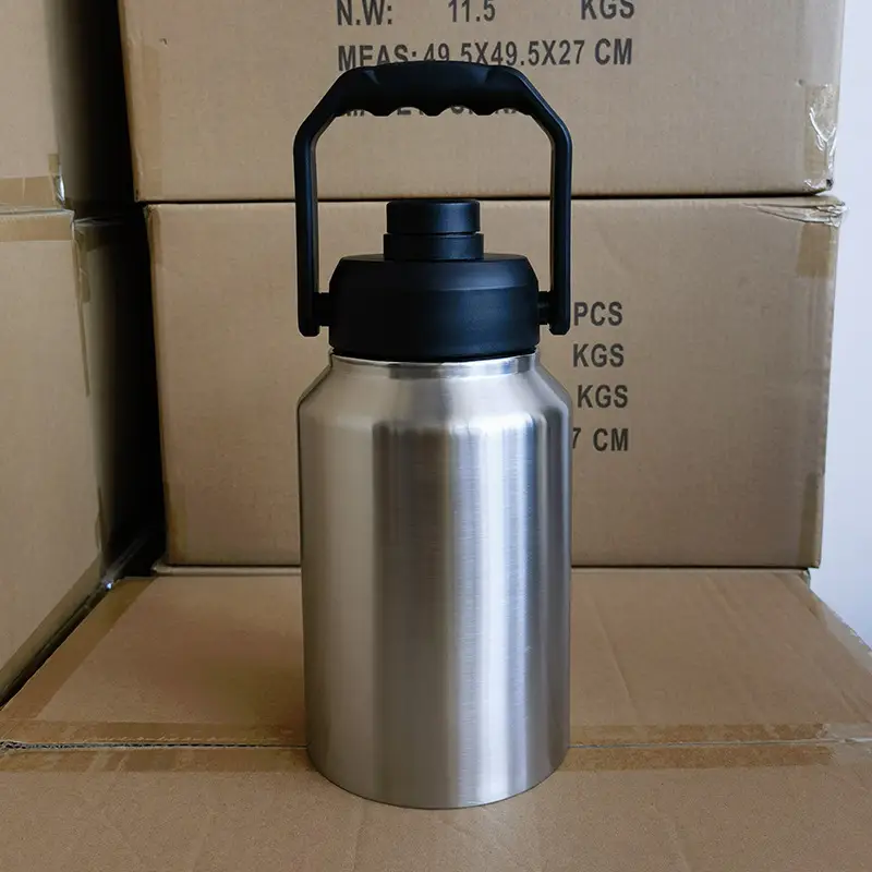 Large Capacity Sports Outdoor Handheld Double Deck Stainless Steel Kettle