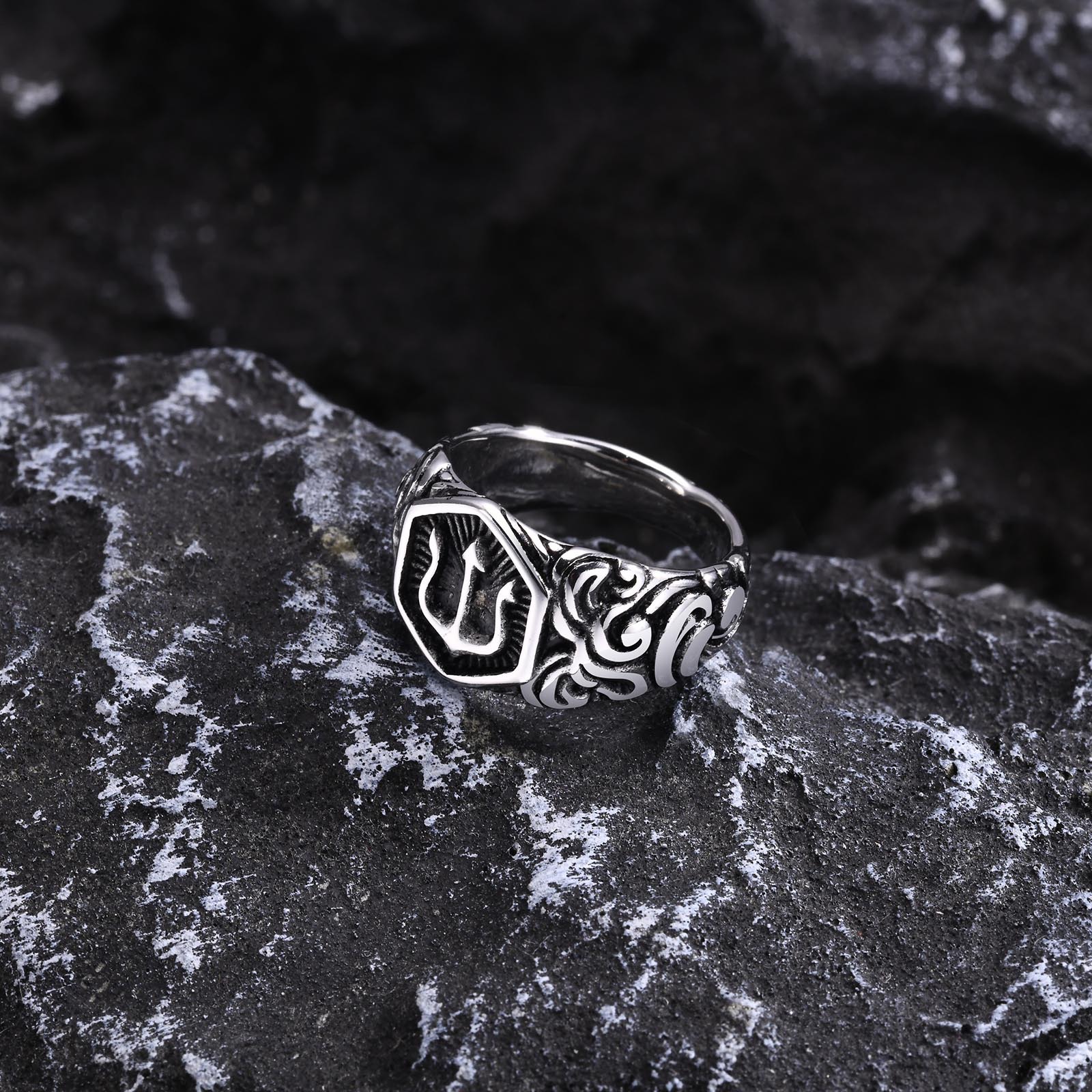 Ring Stainless Steel Xiangyun Trident Ring