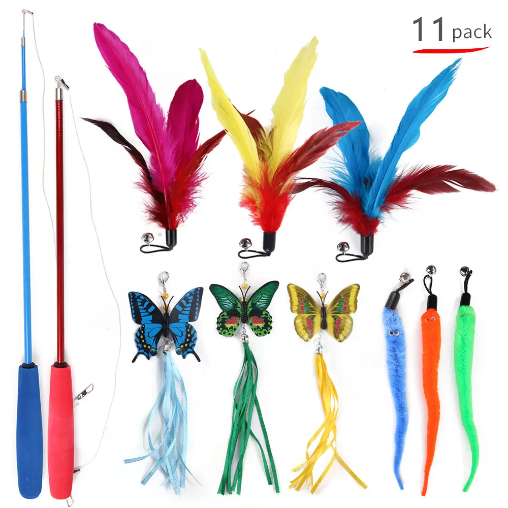 Fishing Rod Cat Teaser Butterfly Combination Pet
