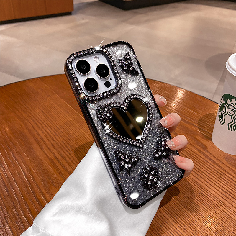 New-style Phone Case With An Electroplated Heart-shaped Mirror 5