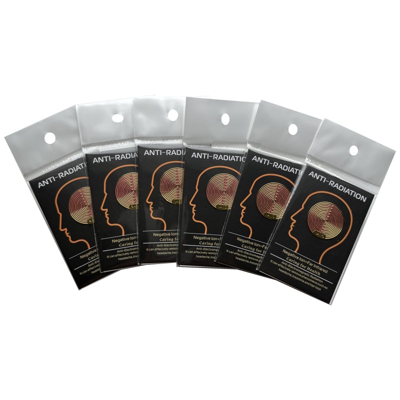 Gold Coil Hollow Radiation Protection Phone Stickers Energy Mobile Phone Paster