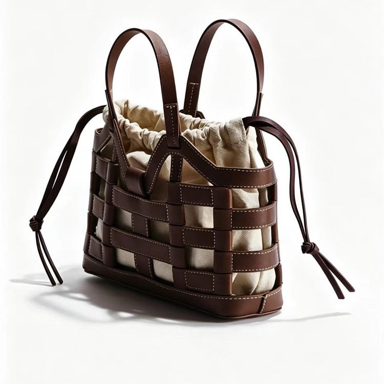 Creative Hollowed-out Niche Large-capacity Drawstring Patchwork Tote Bag