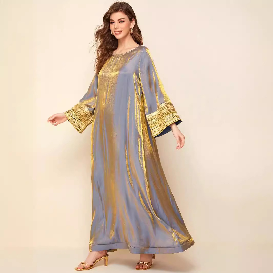 Golden Luxury Middle Eastern Arabic Dress Navy - Shop at LoveMi