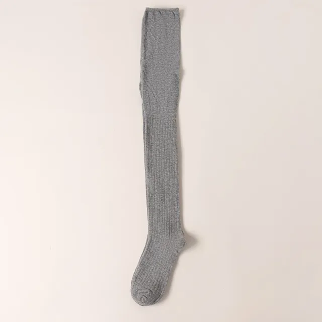 Autumn And Winter Stitching Over Knee Thigh High Socks Light Gray - Shop at LoveMi