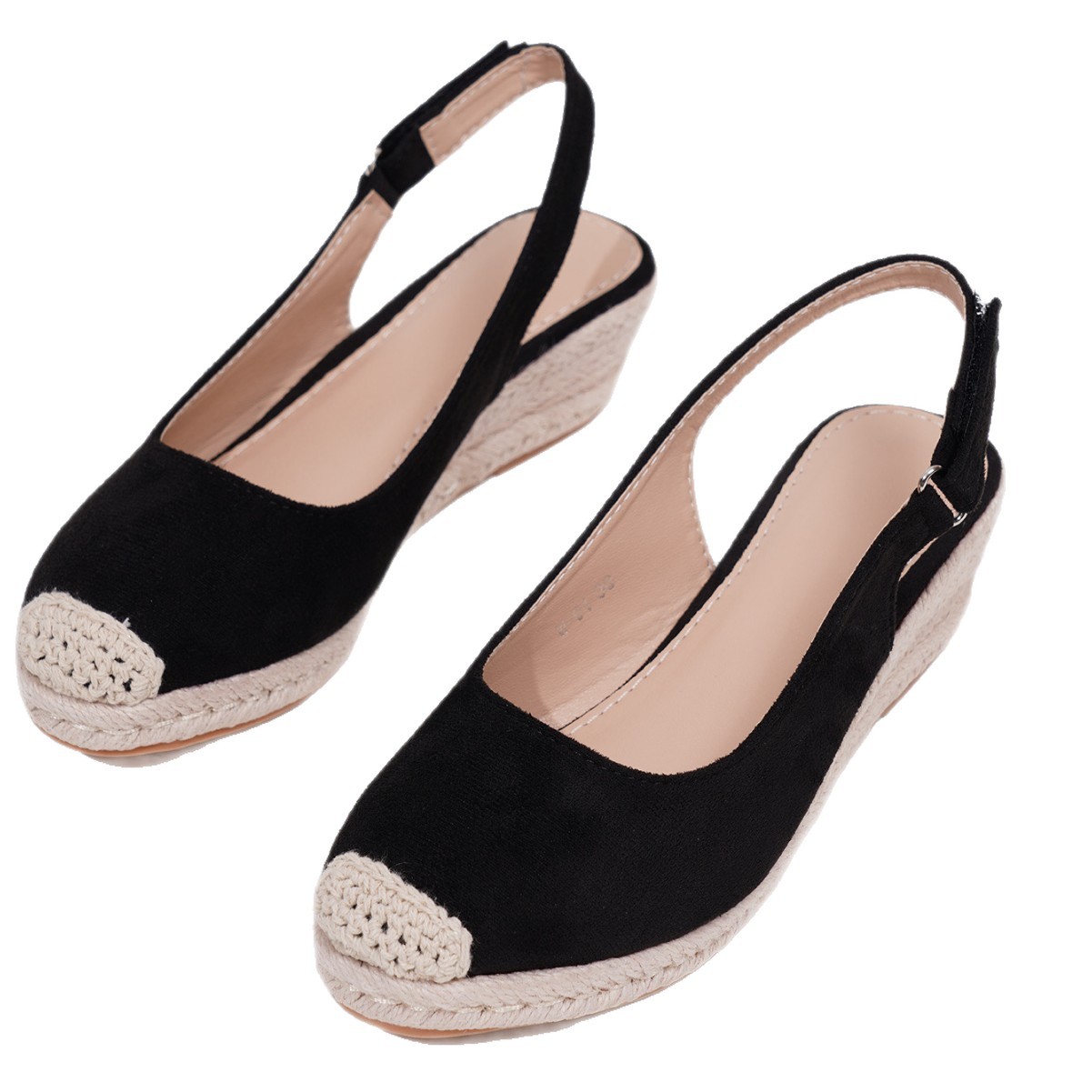 Faux Suede Slingback Wedges