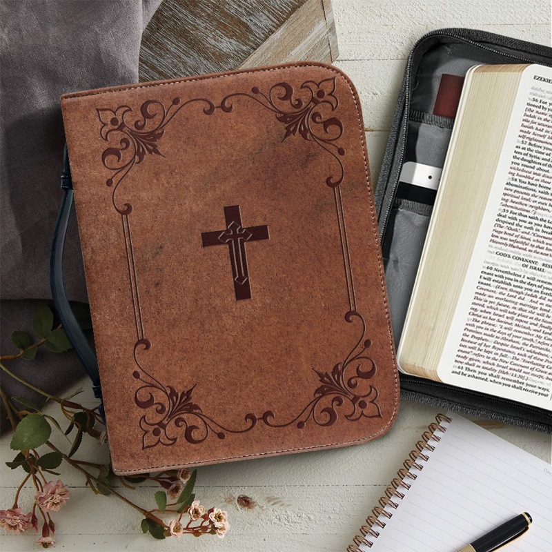 Title 3, Printed Pu Slipcover Clutch Cross Church Book C...