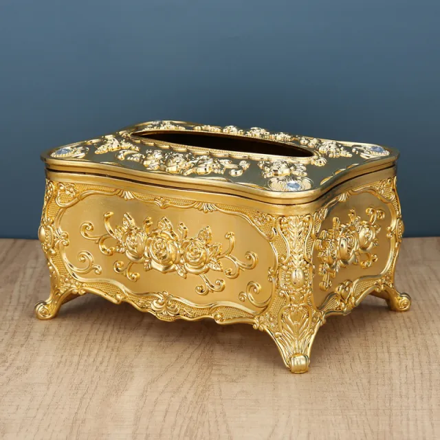 Light Luxury Tissue Retro Cute KTV Hotel Napkin Paper Box Gold - Shop at LoveMi