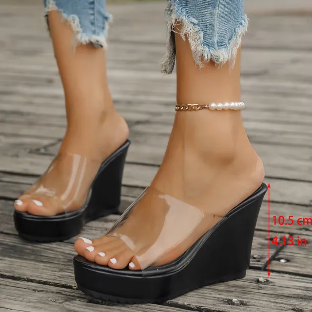 Fashion Wedge European And American Plus Size Sexy Sandals Black - Shop at LoveMi