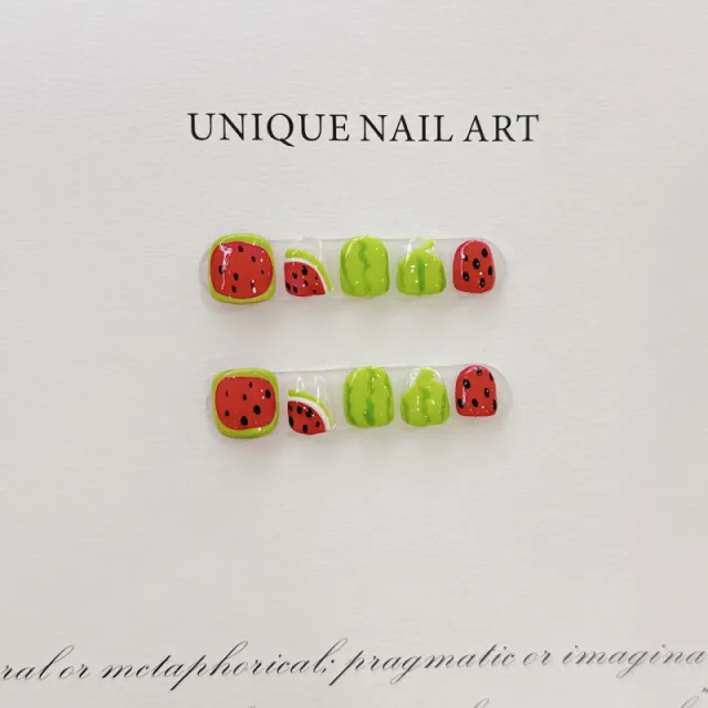 Children Wear Armor Hand Painted Watermelon Nail Tip C61 Children'S Armor - Shop at LoveMi