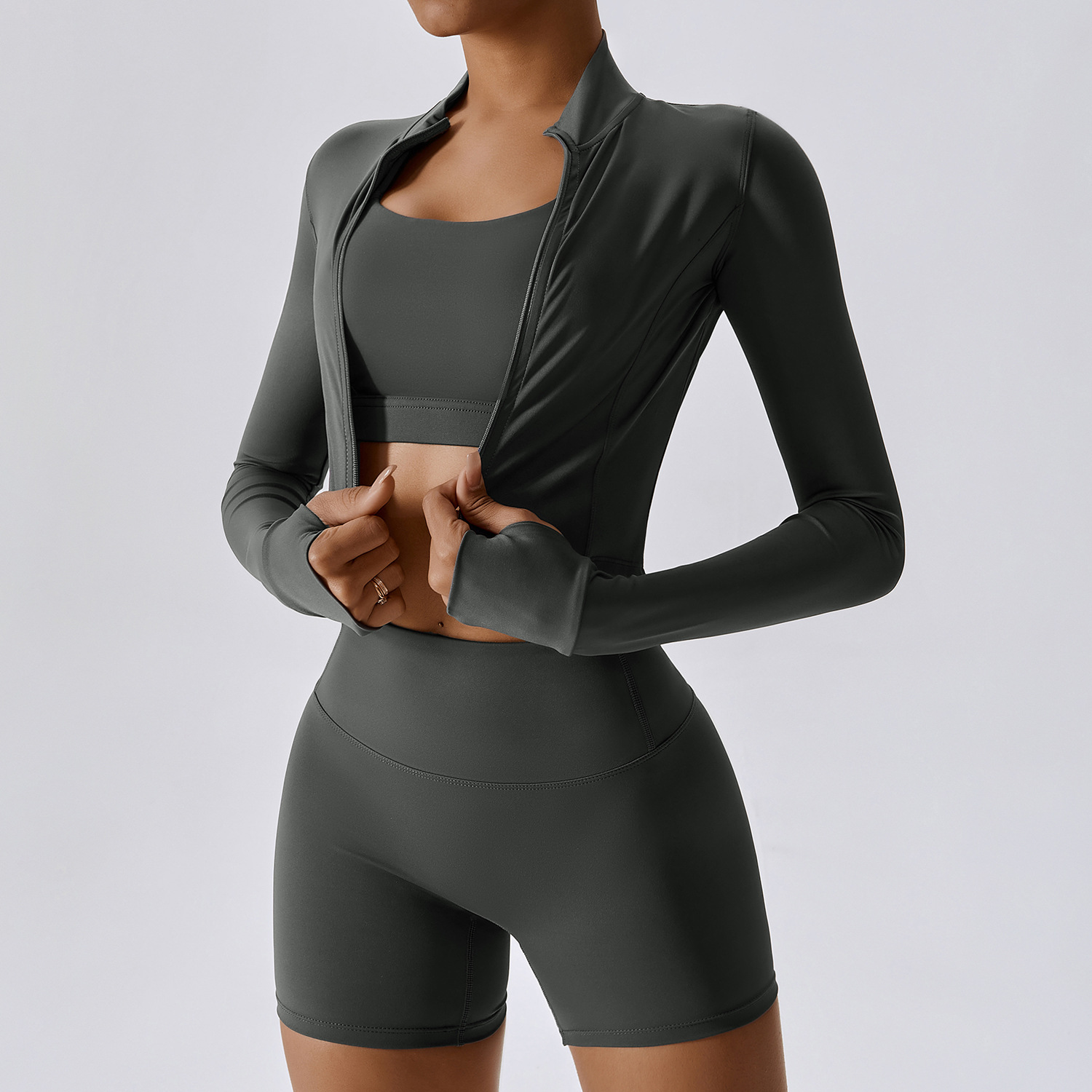 Outdoor sports skinny yoga clothes suit with a nude feel