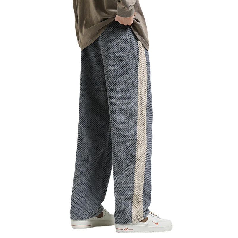 Men's Fashion Color Contrast Loose Casual Straight Pants