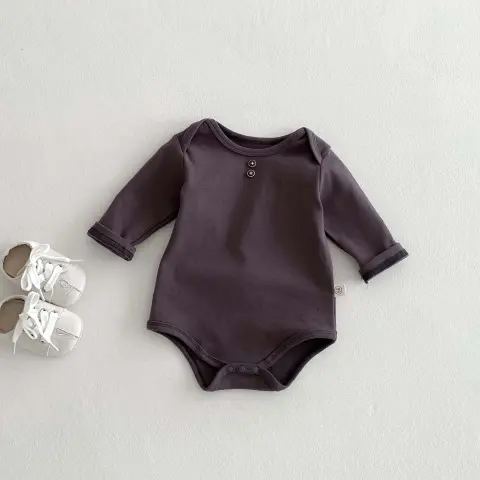 Newborn Clothes Baby Spring and Autumn Solid Color Long