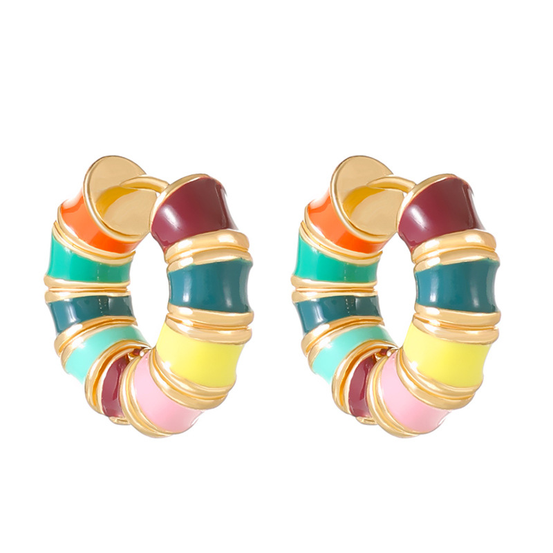Retro Colorful Oil Macaron Ear Clip