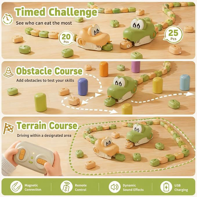 Electric Remote-Controlled Toy Magnetic Swallowing Snake Educational Gift For Children