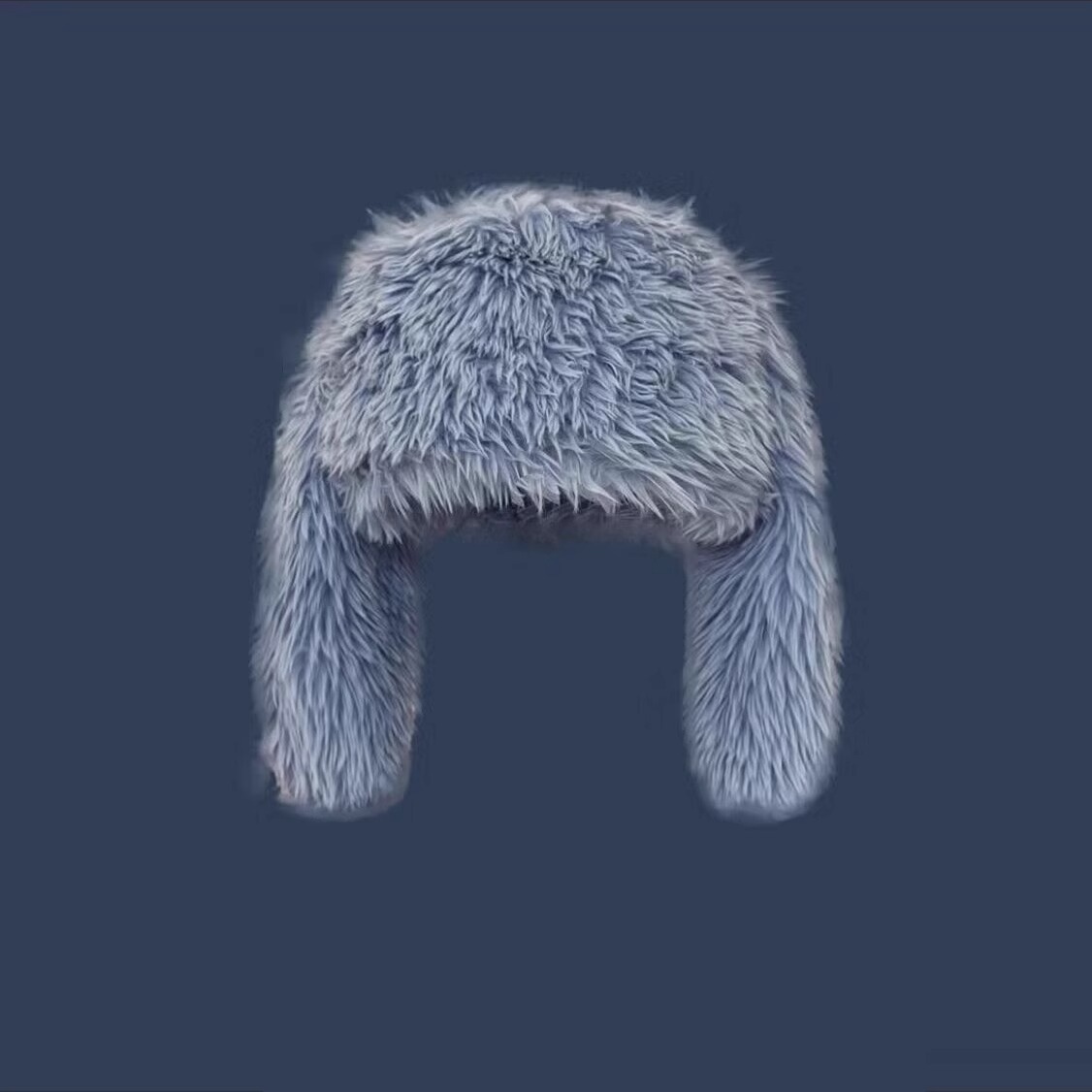 Rabbit Ear Plush Hat Blue