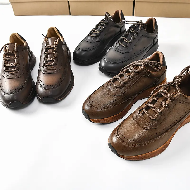 Men's First Layer Cowhide Retro Sports Casual