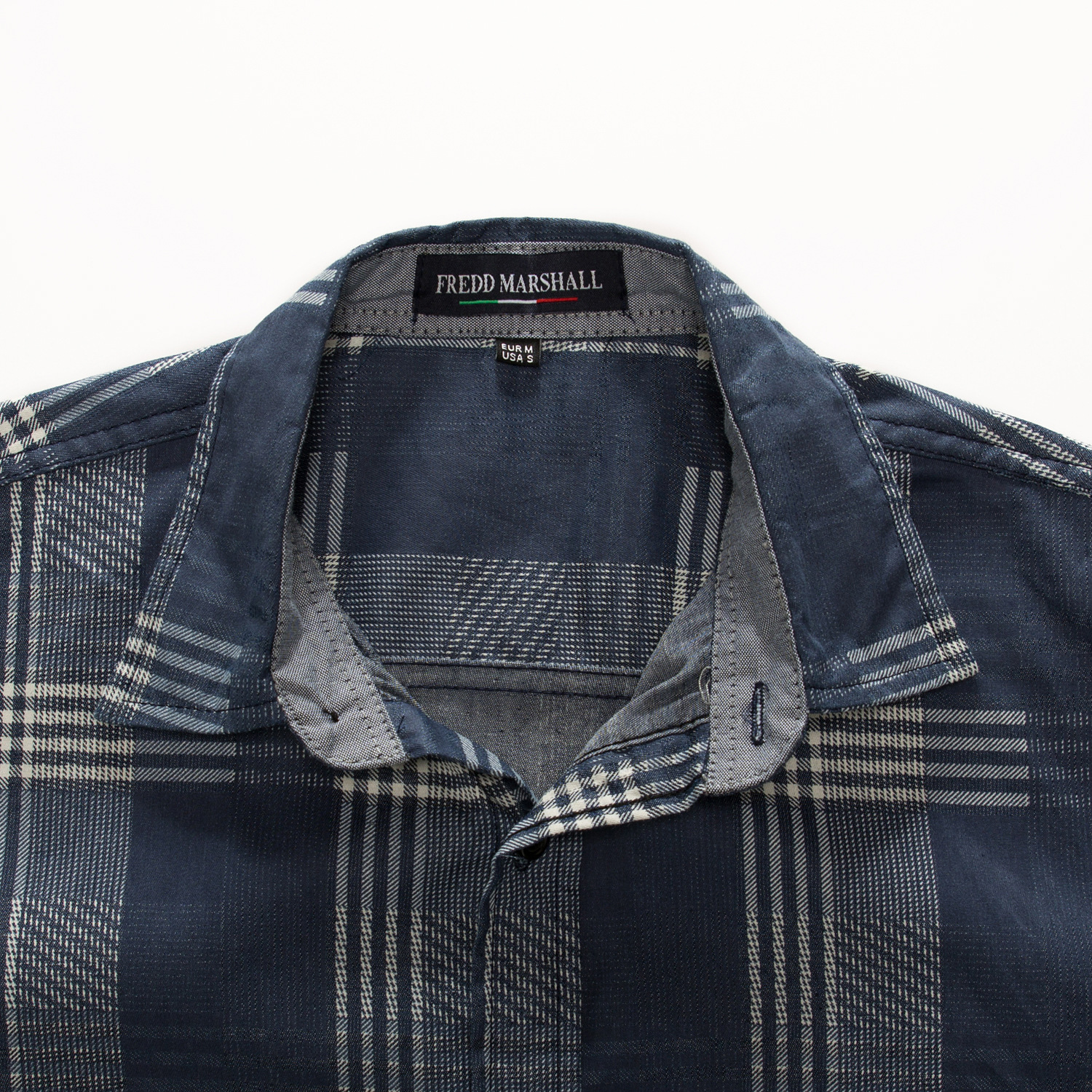 Title 1, Large size mens denim long sleeve plaid shirt ...