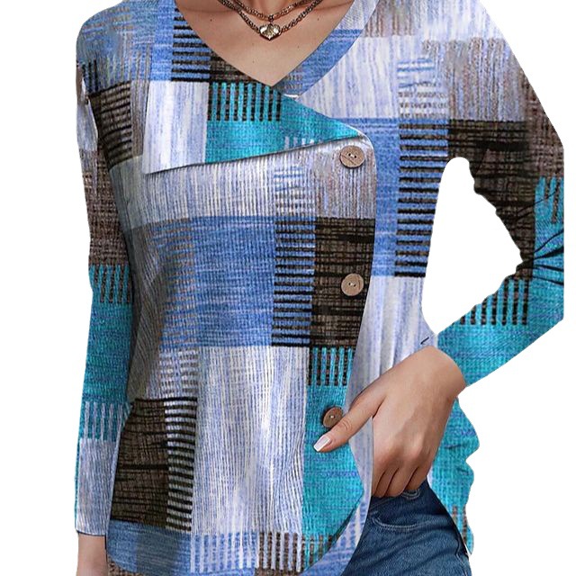 Women's Floral Long-sleeved T-shirt 3D Digital