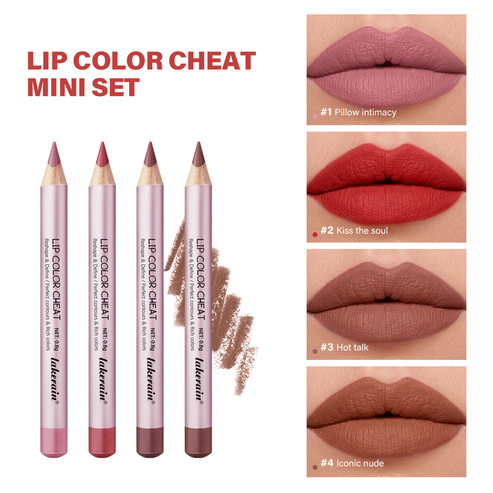 4 PCs Matte Lipstick Lip Liner - Image 1