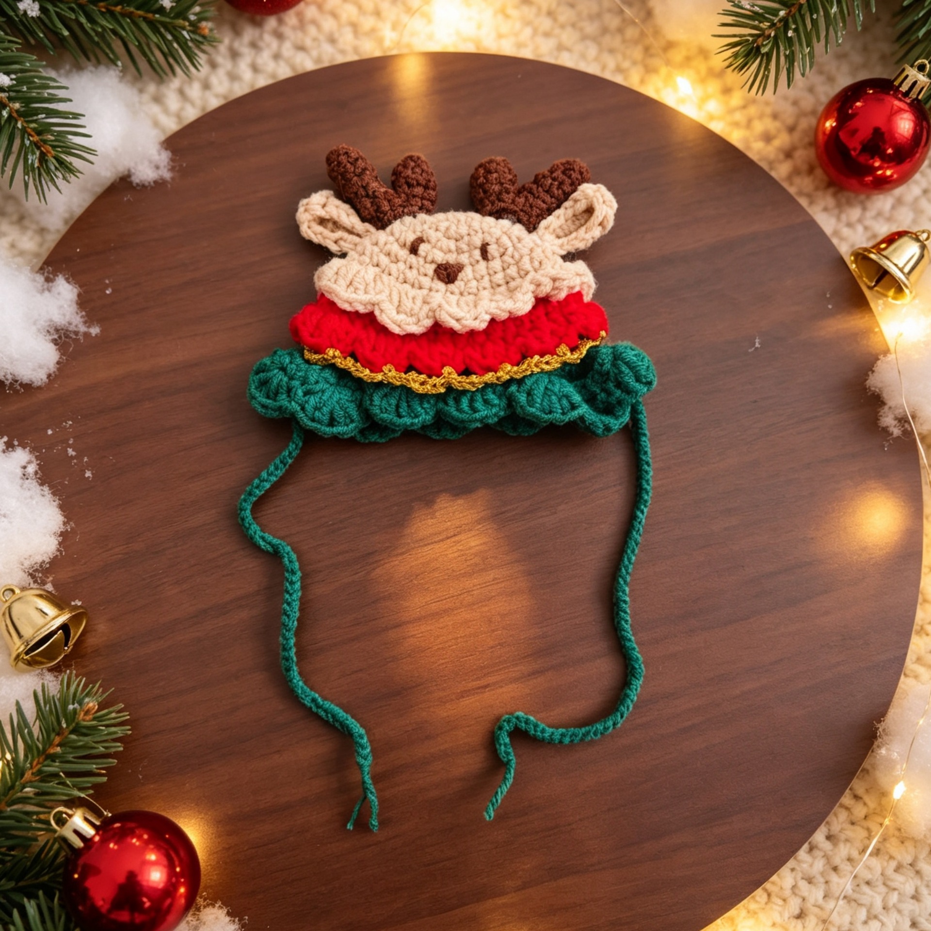 Crochet Elk Hat Pet Costume