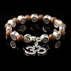 Ethnic Style Retro Elastic Bracelet Wooden Bead - Black - View 1