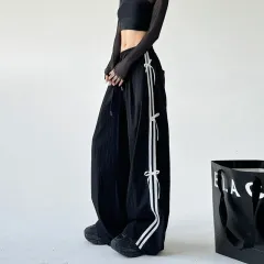 Bow Tie White Pants Leisure Cargo - Black - View 1