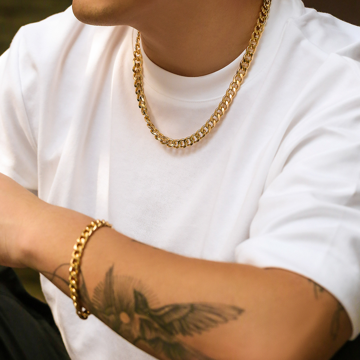 Personalized Cuban Link Chain Necklace Men's Hip Hop Niche High-end Retro