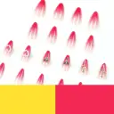 Wear Armor Red Gradient Three-dimensional Rose Pearl Fake Nails view 4