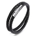 Black Leather Steel Color