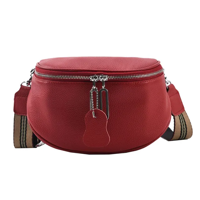 Genuine Leather Small Bag Women's Cowhide Simple Crossbody Bag Red - Shop at LoveMi