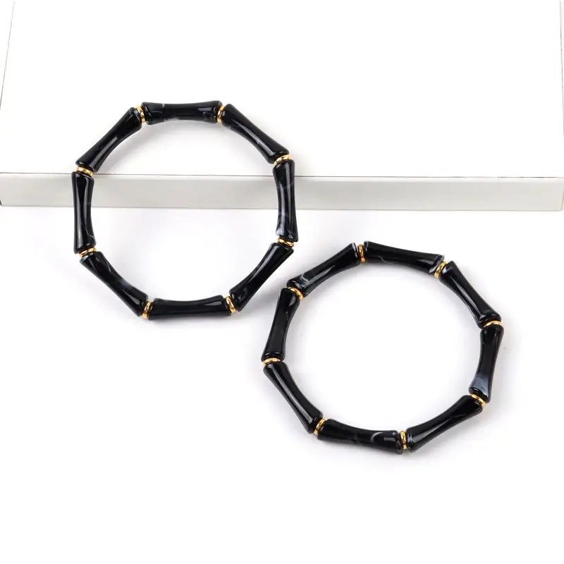 Bracelet Acrylic Bamboo Ring Niche Ladies Vintage Beaded Bracelets