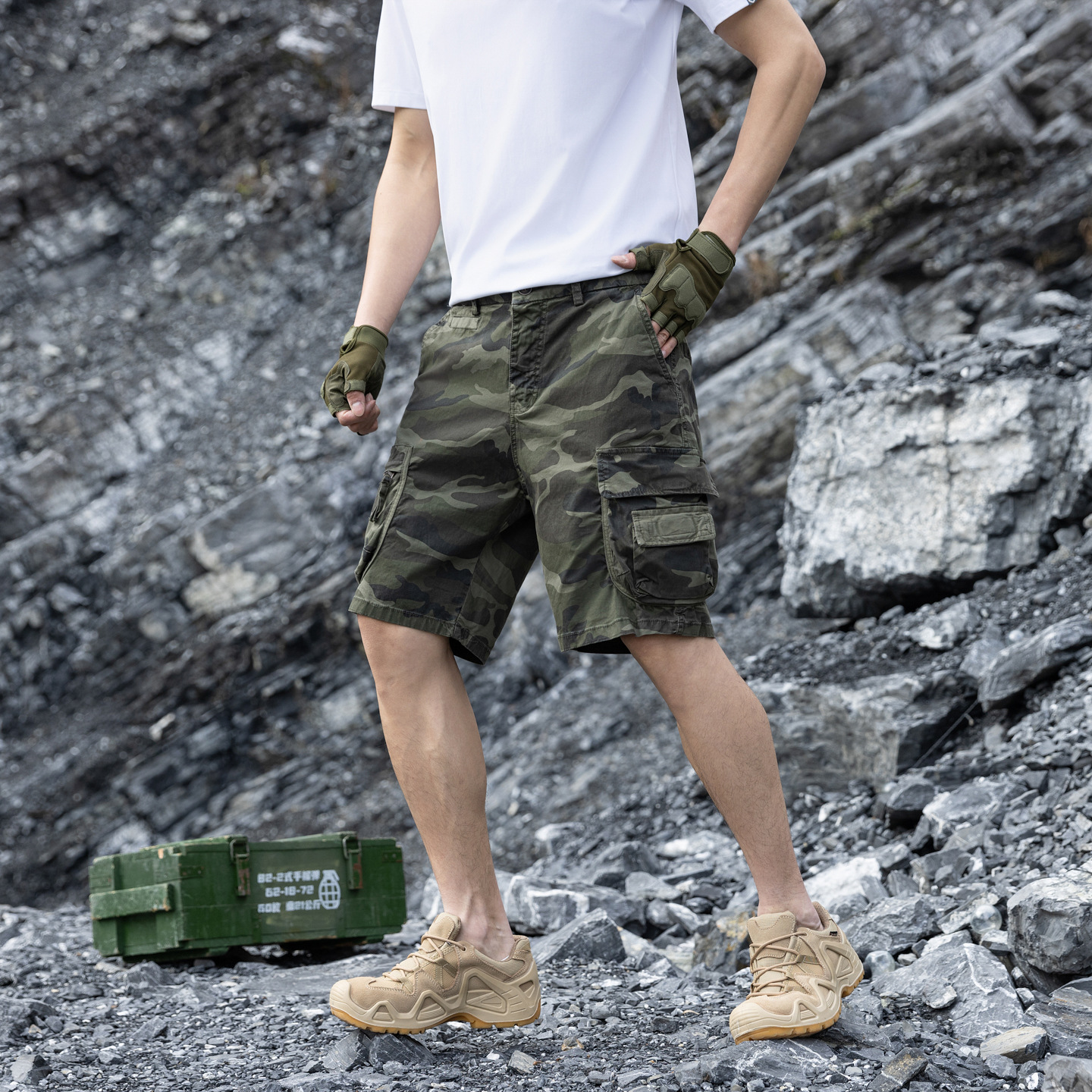 Mens Sporty Camouflage American-Style Retro Shorts