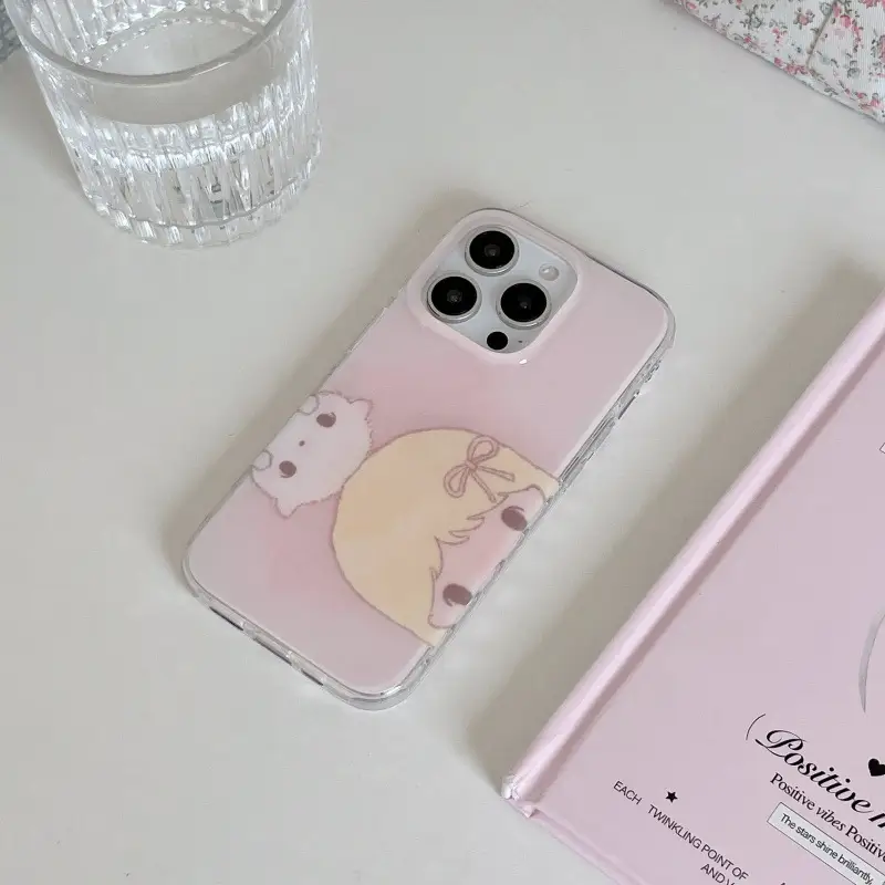 Puppy And Blonde Girl Printed Phone Case
