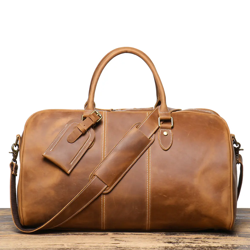 Retro New Men's Genuine Leather Portable Travel