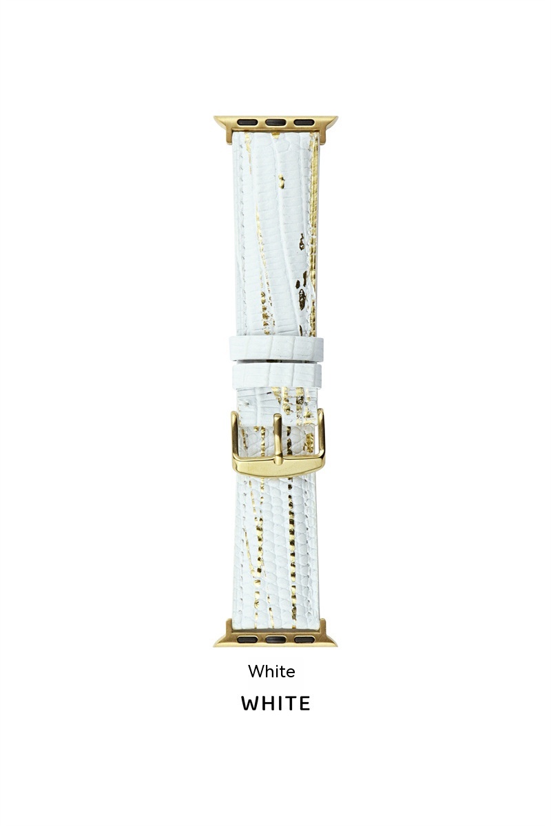 Bronzing Lizard Pattern Leather Watch Strap